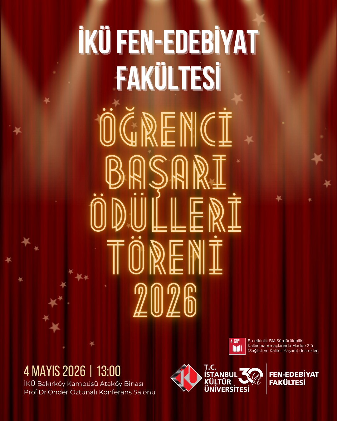 İKÜ FEN-EDEBİYAT FAKÜLTESİ ÖĞRENCİ BAŞARI ÖDÜLLERİ TÖRENİ 2026